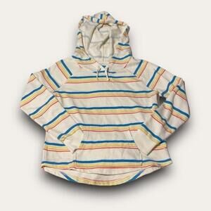 Vans Primary Color Striped Hoodie Retro Skater Rainbow Sweatshirt Size Small